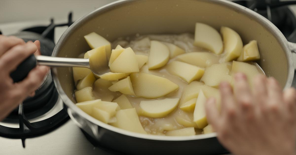 Prażenie jabłek na szarlotkę - krok po kroku.