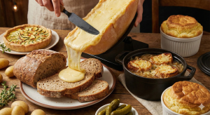 Przepisy na ciepłe posiłki z serem raclette i pieczywem razowym