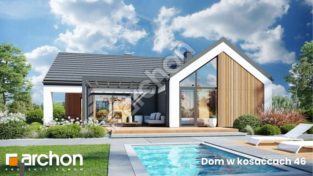 Nowoczesna parterówka ok. 124 m² z wysoką strefą dzienną i apartamentem – poznaj ten gotowy projekt!
