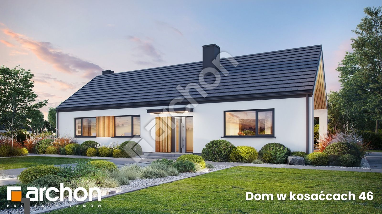 Nowoczesna parterówka ok. 124 m² z wysoką strefą dzienną i apartamentem – poznaj ten gotowy projekt!